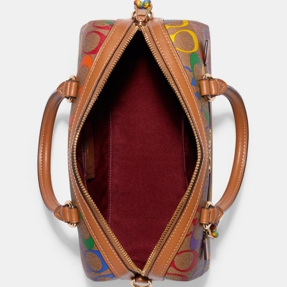🔥 Coach NWT Rare Rainbow Bag 3in1 Satchel Crossbody Shoulder Bag - Picture 5 of 11
